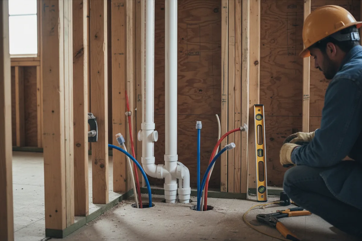Drain and supply rough-in during Toilet Repair and Installation in Hernshaw