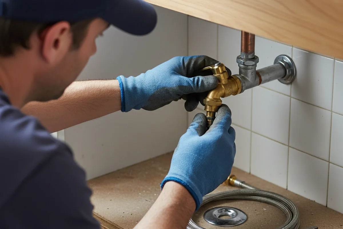 Shutoff valve and fitting work during Faucet and Fixture Repair in Hernshaw